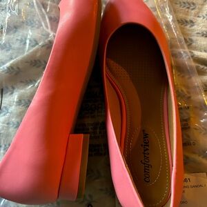 Pink low heel shoes